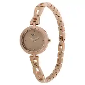 Titan Raga Beige Dial Women’s Watch with Metal Strap