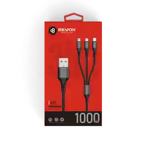 BEYOX BC-31 3-in-1 USB Cable 3.4A – Fast Charging & Universal Connectivity