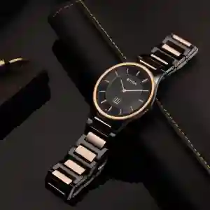 Titan Quartz Analog Black Dial Ceramic Strap Watch for Men – Premium Design & Timeless Elegance