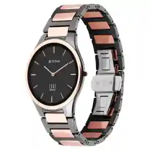 Titan Quartz Analog Black Dial Ceramic Strap Watch for Men – Premium Design & Timeless Elegance