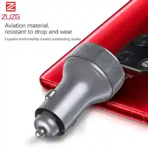 ZUZG ZC-C13PD 65W Car Charger – Dual Port Type-C PD + QC Fast Charging Adapter