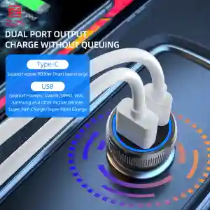 ZUZG ZC-C15PD 54W Car Charger – Dual Port Type-C PD + QC Fast Charging Adapter