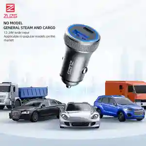 ZUZG ZC-C15PD 54W Car Charger – Dual Port Type-C PD + QC Fast Charging Adapter