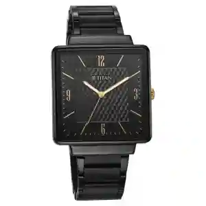Titan Karishma Black Dial Watch for Men | Stylish Quartz Analog Timepiece