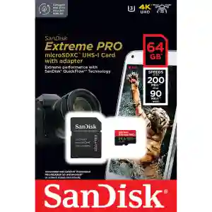 SanDisk Extreme Pro microSD UHS-I 64GB | 200MB/s Read 90MB/s Write | Mobile Card