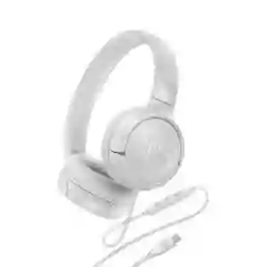 JBL Tune 520C USB-C White Wired Hi-Res On-Ear Headphones with Pure Bass Sound | Qatar-JBLT520C
