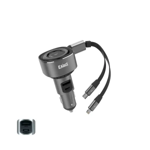 4-in-1 Car Charger EX1222 | Multi-Port Fast Charging | Exact