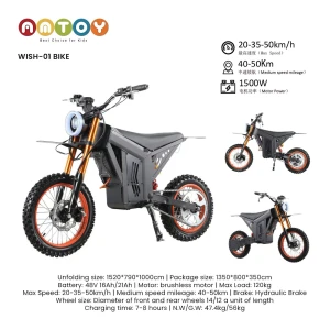 WISH 01 Electric Bike 48V Battery 16Ah 21Ah Brushless Motor
