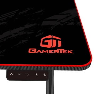 GamerTek GT-Elevate X Gaming Desk 140×60 cm with Headset & Cup Holder – Red & Black