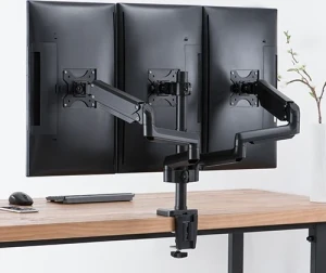 Twisted Minds Premium Triple Monitor Arm Stand and Mount with USB Ports Black 17-27″ Up to 7 kg