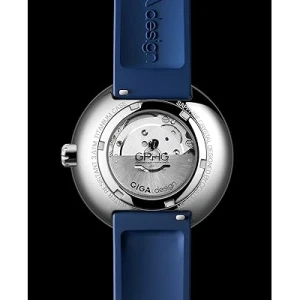 CIGA Design Automatic Watch 46mm Titanium Case Blue 3D Dial Sapphire Glass 40 Hour Power Reserve