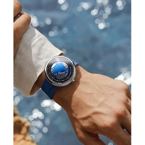 CIGA Design Automatic Watch 46mm Titanium Case Blue 3D Dial Sapphire Glass 40 Hour Power Reserve