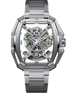 CIGA Design Z035 SS01 W1S Automatic Watch 22mm Stainless Steel Transparent Dial