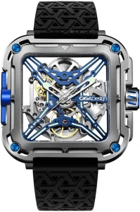 CIGA Design X021 TIBU W25BK Automatic Watch 44mm Titanium Transparent Dial