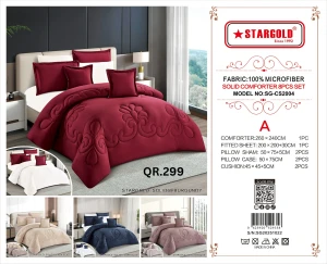 Stargold Solid Comforter 8PCS Set Microfiber (A)  SG-CS2004
