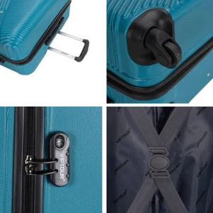 VIPTOUR ABS Hard Side 4 Piece Spinner Luggage Set Hanbor Blue VT-A390