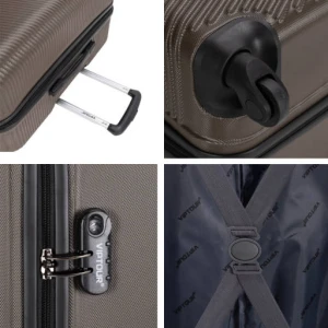 VIPTOUR ABS Hard Side 4 Piece Spinner Luggage Set Olive VT-A390