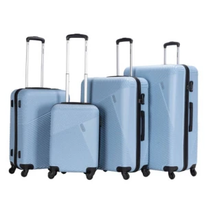 VIPTOUR ABS Hard Side 4 Piece Spinner Luggage Set Blue Fog VT-A390