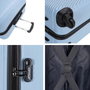 VIPTOUR ABS Hard Side 4 Piece Spinner Luggage Set Blue Fog VT-A390