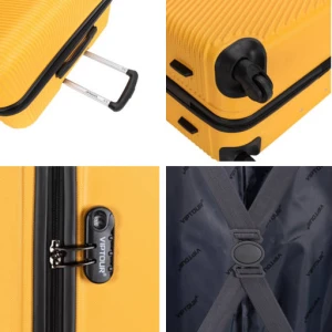 VIPTOUR ABS Hard Side 4 Piece Spinner Luggage Set Old Gold VT-A390