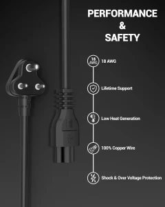 AC Cord 3 Pin High Quality Laptop Power Cable AC-213UK