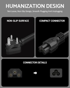 AC Cord 3 Pin High Quality Laptop Power Cable AC-213UK