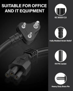AC Cord 3 Pin High Quality Laptop Power Cable AC-213UK
