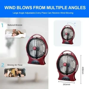 STARGOLD Rechargeable Fan 12" SG-4066 Portable Battery Operated Cooling Fan