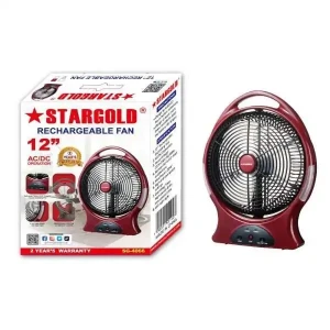 STARGOLD Rechargeable Fan 12" SG-4066 Portable Battery Operated Cooling Fan