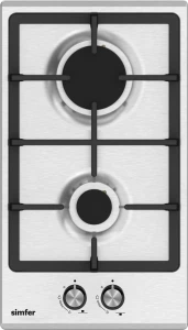 Simfer 30cm Built In Gas Hob 2 Burner Flat Series SMFBHGFLT30 Front Control