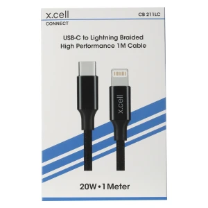 Xcell USB-C to Lightning Cable 1M Black XL-CB-211LC-BLK