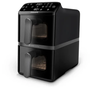 Philips 4000 Series 10L Stacked Dual Basket Airfryer Black NA460/09