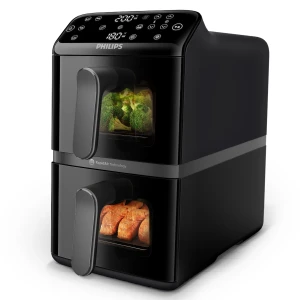 Philips 4000 Series 10L Stacked Dual Basket Airfryer Black NA460/09