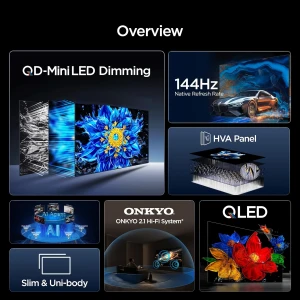 TCL 55 Inch QLED Mini LED Google TV 144Hz 55P8L