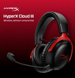 HyperX Cloud III Wireless Gaming Over Ear Headset PC PS5 PS4 Switch Black Red