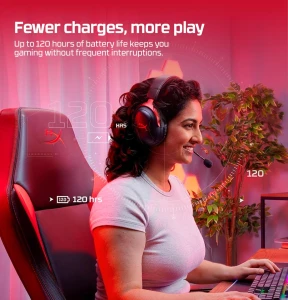 HyperX Cloud III Wireless Gaming Over Ear Headset PC PS5 PS4 Switch Black Red