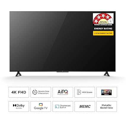 TCL 55" 4K UHD Smart TV with AiPQ Processor, MEMC 60Hz, HVA Panel & Bluetooth
