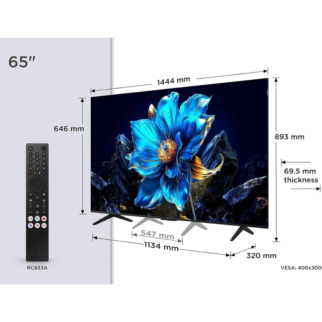 TCL 65" QLED 4K Smart TV | Quantum Crystal | AiPQ Processor | 100% Color Volume