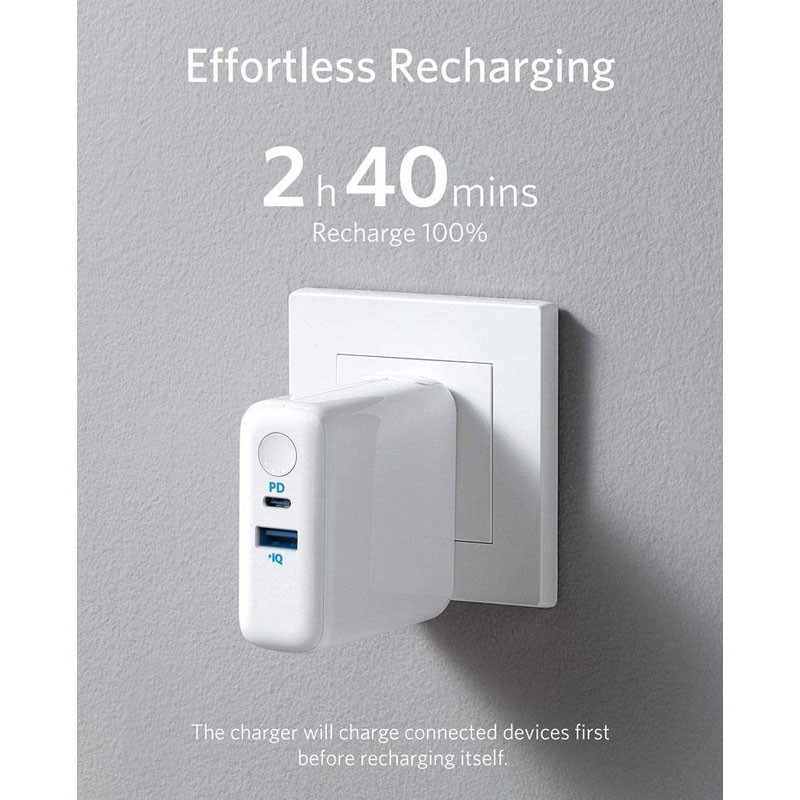 Anker PowerCore III Fusion 5000mAh Wall Charger – White