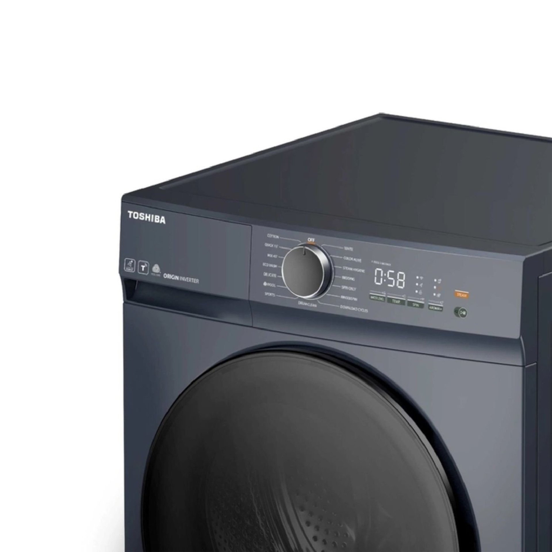 Toshiba Front Load Washing Machine 8KG – 1400 RPM, Grey | TW-T21BU90UWB(MG)