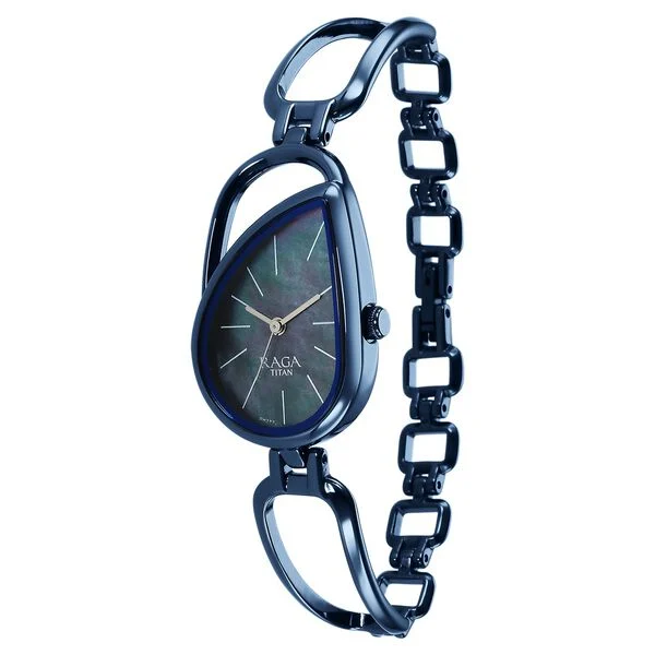 Titan Raga Chic Quartz Analog Blue Dial Blue Metal Strap Watch for Women 2688QM02