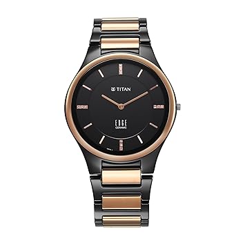 Titan Quartz Analog Black Dial Ceramic Strap Watch for Men – Premium Design & Timeless Elegance