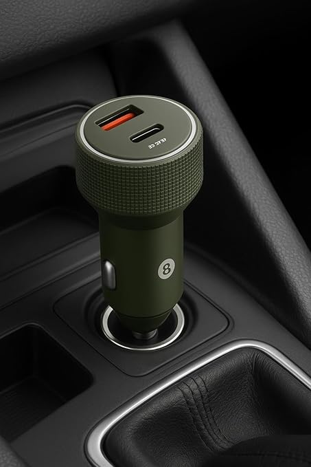 BEYOX BY-24 Car Charger 65W – Dual Port Type-C PD + QC Fast Charging Metal Adapter
