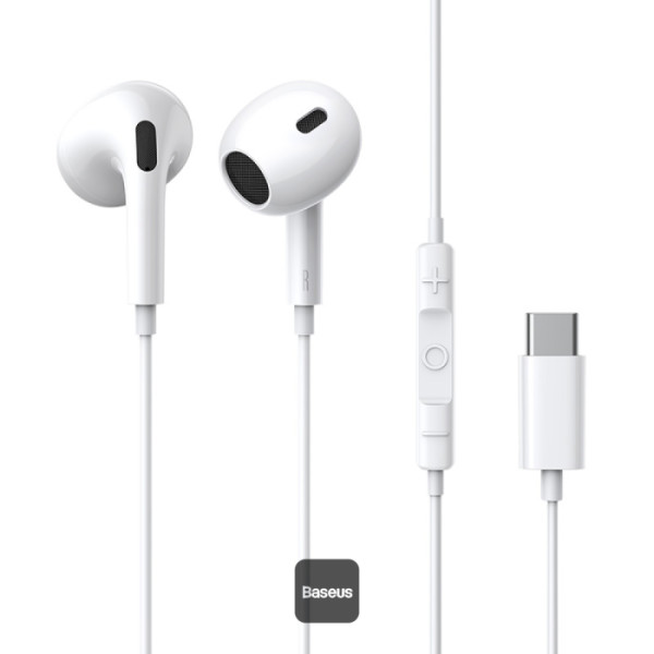 BASEUS Encok C17 Type-C Wired Earphones – Hi-Fi Stereo Sound with In-line Mic & Controls