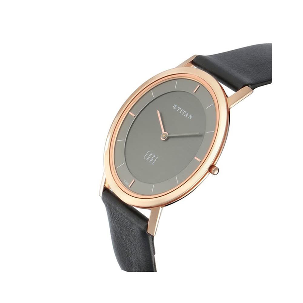 Titan Quartz Analog Anthracite Dial Leather Strap Watch for Men NM1595WL09
