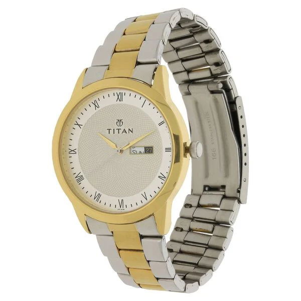 Titan Regalia Champagne Dial Analog Watch for Men 1584BM02
