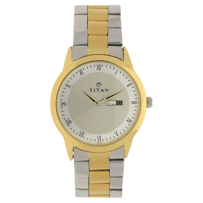 Titan Regalia Champagne Dial Analog Watch for Men 1584BM02