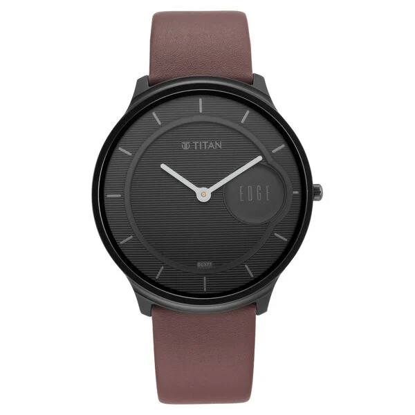 Titan Edge Baseline Black Dial Analog Watch for Men – Ultra-Slim & Sophisticated Design