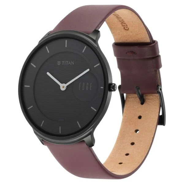 Titan Edge Baseline Black Dial Analog Watch for Men – Ultra-Slim & Sophisticated Design