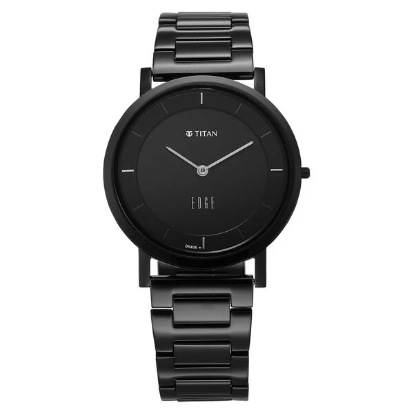 Titan Quartz Analog Black Dial Stainless Steel Strap Watch for Men | Classic Everyday Timepiece